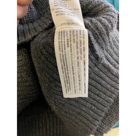 Abercrombie & Fitch Sweater Men's XL Shawl Collar Gray Long Sleeve - Picture 4 of 7